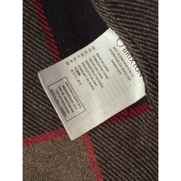 Brixton Men's Bowery Flannel Collared Neck Button Down Shirt Size Medium - Picture 10 of 11